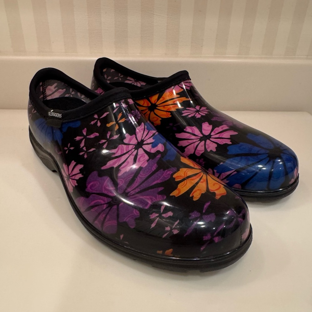 Sloggers Waterproof Floral Flower Power Comfort Rain And Garden Shoes - Picture 3 of 16
